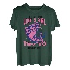 Ich weiß, ich fische wie ein Mädchen, versuche Schritt zu halten lustige Angelfrauen T-Shirt