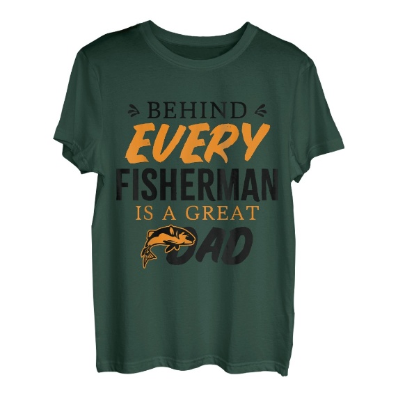 Herren "Behind Every Fisherman is a Great Dad" Vatertagsgeschenk T-Shirt
