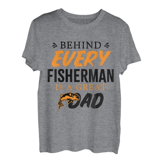 Herren "Behind Every Fisherman is a Great Dad" Vatertagsgeschenk T-Shirt