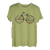 Retro Fahrrad mit Kompass und Bergen - Radfahren T-Shirt