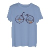 Retro Fahrrad mit Kompass und Bergen - Radfahren T-Shirt