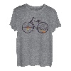 Retro Fahrrad mit Kompass und Bergen - Radfahren T-Shirt