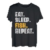 Eat Sleep Fish Repeat Retro Vintage Funny Fisherman Angeln T-Shirt