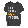 Eat Sleep Fish Repeat Retro Vintage Funny Fisherman Angeln T-Shirt