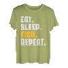 Eat Sleep Fish Repeat Retro Vintage Funny Fisherman Angeln T-Shirt