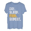 Eat Sleep Fish Repeat Retro Vintage Funny Fisherman Angeln T-Shirt