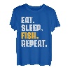 Eat Sleep Fish Repeat Retro Vintage Funny Fisherman Angeln T-Shirt