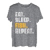 Eat Sleep Fish Repeat Retro Vintage Funny Fisherman Angeln T-Shirt