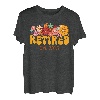Groovy Floral Retired Est. 2023 Ruhestand Peace Frauen Männer T-Shirt