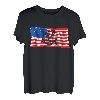 Barschangeln Fisch Amerikanische Flagge Dad Fourt 4. Juli T-Shirt