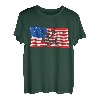 Barschangeln Fisch Amerikanische Flagge Dad Fourt 4. Juli T-Shirt