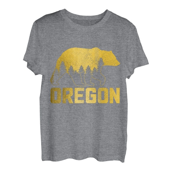 Oregon Bear Grizzly Pride Outdoor Wandern PNW Vintage T-Shirt