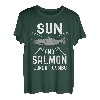 Lachs Angelrute I Sonne und Lachs T-Shirt