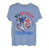 USA Fisher Amerikanische Flagge Patriotische 4. Juli Angeln Männer T-Shirt