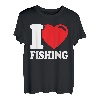 Ich liebe es, mit einem roten Herzen zu angeln - Ich liebe es zu angeln T-Shirt