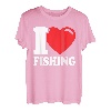 Ich liebe es, mit einem roten Herzen zu angeln - Ich liebe es zu angeln T-Shirt