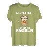 Faultier bin am Angeln lustige Tiere mit Fisch Faultiere T-Shirt