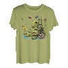 Niedlicher Cottagecore Floral Frog Angeln Ästhetische Mädchen Grafik T-Shirt