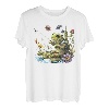 Niedlicher Cottagecore Floral Frog Angeln Ästhetische Mädchen Grafik T-Shirt