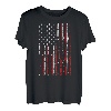 Amerikanische Flagge Angelrute Firherman Dad Opa T-Shirt