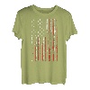 Amerikanische Flagge Angelrute Firherman Dad Opa T-Shirt