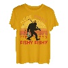 Bigfoot Angelshirt Here Fishy Barsch Fish Lustig Sasquatch T-Shirt