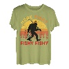 Bigfoot Angelshirt Here Fishy Barsch Fish Lustig Sasquatch T-Shirt