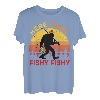 Bigfoot Angelshirt Here Fishy Barsch Fish Lustig Sasquatch T-Shirt