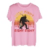Bigfoot Angelshirt Here Fishy Barsch Fish Lustig Sasquatch T-Shirt