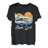 Boot Mädchen Sonnenuntergang Vintage - Lustiges Pontonboot Bootfahren Frauen T-Shirt
