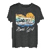 Boot Mädchen Sonnenuntergang Vintage - Lustiges Pontonboot Bootfahren Frauen T-Shirt