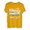 Boot Mädchen Sonnenuntergang Vintage - Lustiges Pontonboot Bootfahren Frauen T-Shirt
