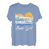 Boot Mädchen Sonnenuntergang Vintage - Lustiges Pontonboot Bootfahren Frauen T-Shirt