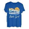 Boot Mädchen Sonnenuntergang Vintage - Lustiges Pontonboot Bootfahren Frauen T-Shirt