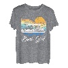 Boot Mädchen Sonnenuntergang Vintage - Lustiges Pontonboot Bootfahren Frauen T-Shirt