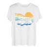 Boot Mädchen Sonnenuntergang Vintage - Lustiges Pontonboot Bootfahren Frauen T-Shirt