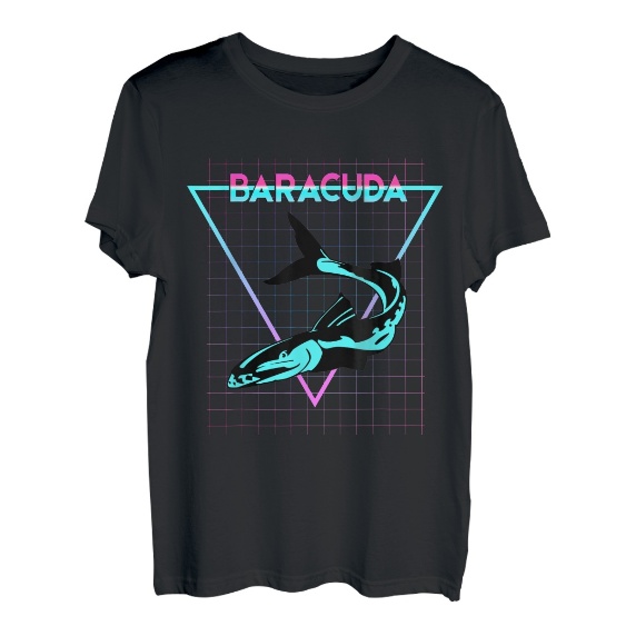 Baracuda Fish Aesthetic Retro Baracuda Angeln T-Shirt - Hapfox