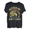 Herren Angelshirt Hookin Aint Easy Dad Papa Geschenk Lustiger Barsch Fisch T-Shirt