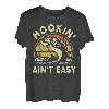 Herren Angelshirt Hookin Aint Easy Dad Papa Geschenk Lustiger Barsch Fisch T-Shirt