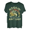 Herren Angelshirt Hookin Aint Easy Dad Papa Geschenk Lustiger Barsch Fisch T-Shirt