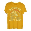 Herren Angelshirt Hookin Aint Easy Dad Papa Geschenk Lustiger Barsch Fisch T-Shirt