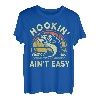 Herren Angelshirt Hookin Aint Easy Dad Papa Geschenk Lustiger Barsch Fisch T-Shirt