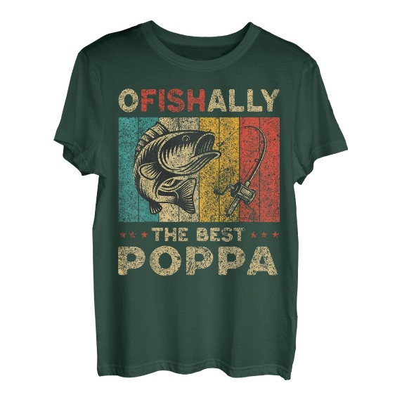 Vatertagsgeschenk Lustiges Angeln Ofishally The Best Poppa T-Shirt