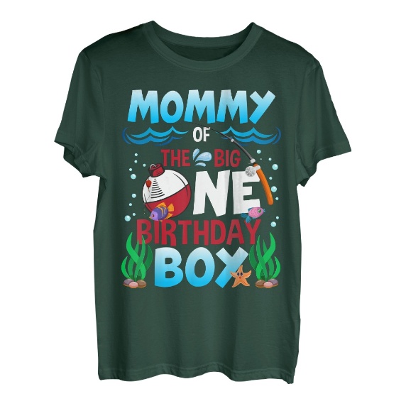 Mommy of the Big One Geburtstagskind beim Angeln Erster Geburtstag T-Shirt