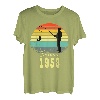 Herren Angeln 65. Geburtstag seit 1958 Sunset Fisherman T-Shirt