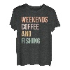 Vintage Retro Lake Life Weekends Kaffee und Angeln T-Shirt