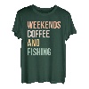 Vintage Retro Lake Life Weekends Kaffee und Angeln T-Shirt