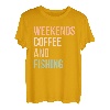 Vintage Retro Lake Life Weekends Kaffee und Angeln T-Shirt