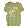 Vintage Retro Lake Life Weekends Kaffee und Angeln T-Shirt