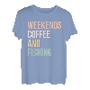 Vintage Retro Lake Life Weekends Kaffee und Angeln T-Shirt